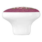 Girly Plum Floral en Damask Monogram Keramische Knop (Zijkant)