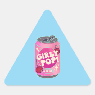 Girly Pop Cherry Sodawaterblik Retro Y2K Roze Driehoek Sticker