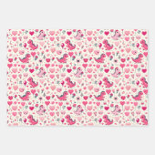 Girly Pop Dinosaurus Valentijnsdag Inpakpapier Vel (Voorkant 3)