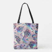 Girly Posh Leopard Print Opal Tote Bag (Dos)