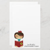 Girly Princess Bookworm Papeterie (Devant / Derrière)