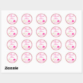 Girly Princess Hot Pink en Gold Glitter Hartelijk Ronde Sticker (Vel)