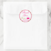 Girly Princess Hot Pink en Gold Glitter Hartelijk Ronde Sticker (Tas)