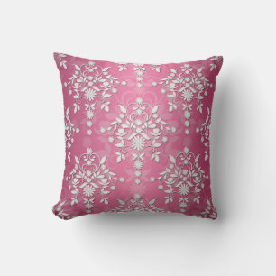 Girly Princess Pink Daisy Damask Kussen