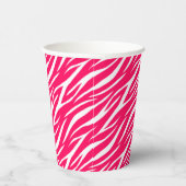 Girly Print Hot Pink Cute Trendy Cool Funny Zebra Papieren Bekers (Rechts)