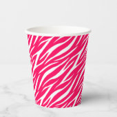 Girly Print Hot Pink Cute Trendy Cool Funny Zebra Papieren Bekers (Voorkant)
