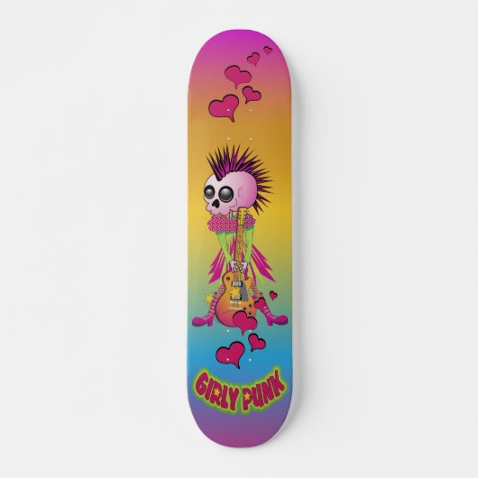 Girly Punk Rock Schaats Skateboard (Voorkant)