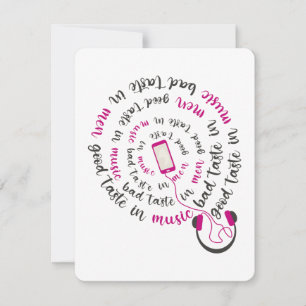 Girly quote Goede smaak in muziek slechte smaak in Feestdagenkaart