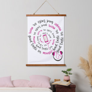 Girly quote Goede smaak in muziek slechte smaak in Hangend Wandkleed