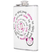 Girly quote Goede smaak in muziek slechte smaak in Heupfles (Links)