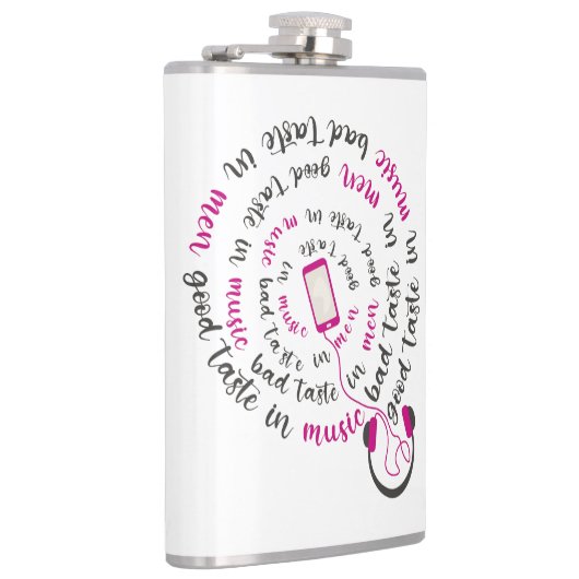 Girly quote Goede smaak in muziek slechte smaak in Heupfles (Rechts)