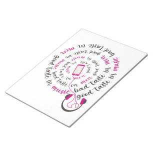 Girly quote Goede smaak in muziek slechte smaak in Notitieblok