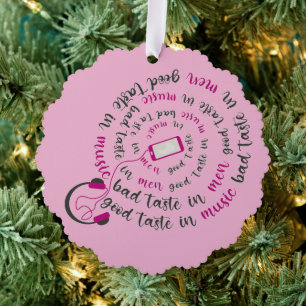 Girly quote Goede smaak in muziek slechte smaak in Ornament Kaart