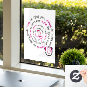 Girly quote Goede smaak in muziek slechte smaak in Raamsticker