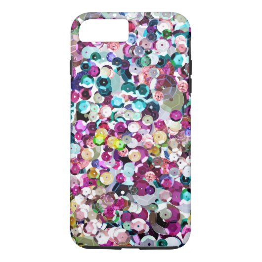 Girly Rainbow Faux Sequins Bling Case-Mate iPhone Case (Achterkant)