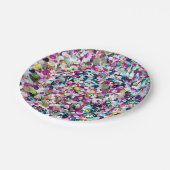 Girly Rainbow Faux Sequins Bling Papieren Bordje (Gekanteld)