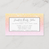 Girly Rainbow Glitter Makeup Artist Hair Salon Visitekaartje (Achterkant)