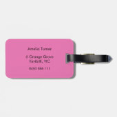 Girly Rainbow Glitter Monogram Name Bagagelabel (Achterkant horizontaal)