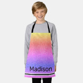 Girly Rainbow Glitter Sparkle Personalized Kindere Schort (Gedragen)