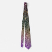 Girly Rainbow Gold Glitter Ombre Galaxy Stropdas (Achterkant)