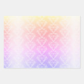 Girly Rainbow Ombre Diamond Silhouette Pattern Inpakpapier Vel (Voorkant 3)