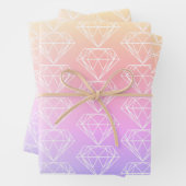 Girly Rainbow Ombre Diamond Silhouette Pattern Inpakpapier Vel (In situ)