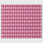 Girly Raspberry en Roze Grote Argyle Patroon Kinde Cadeaupapier (Vlak)