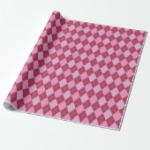 Girly Raspberry en Roze Grote Argyle Patroon Kinde Cadeaupapier (Uitgerold)