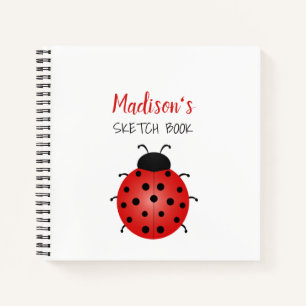 Girly Red Black en White Sketch Book Notitieboek