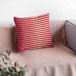 Girly Red en Roze gradiëntstripes Kussen