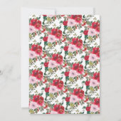 Girly Red & Pink Floral Galentine's Kaart (Achterkant)