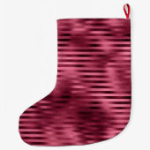 Girly Red Stripes Gold Glam Grote Kerstsok (Achterkant)