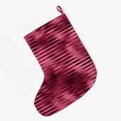 Girly Red Stripes Gold Glam Grote Kerstsok (Achterkant (Hangend))