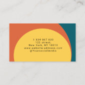 Girly Retro Circles Vrouwelijk Visitekaartje (Achterkant)