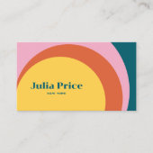 Girly Retro Circles Vrouwelijk Visitekaartje (Voorkant)