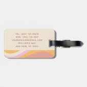 Girly Retro Wave Abstract Trendy Feminine Bagagelabel (Achterkant horizontaal)