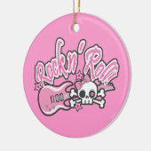 Girly Rock n'Roll Skull Keramisch Ornament (Links)