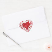 Girly rode en witte naam Valentijn Hart Sticker (Envelop)