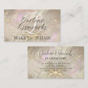 Girly Roos Gold Butterfly Sparkle Hair Salon Visitekaartje