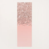 Girly Roos Gold Confetti Pink Gradient Monogram Yogamat (Achterkant)