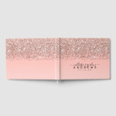 Girly Roos Gold Confetti Pink Gradient Ombre Gastenboek (Volledig)
