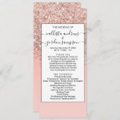 Girly Roos Gold Confetti Pink Gradient Ombre Programma (Voorkant / Achterkant)
