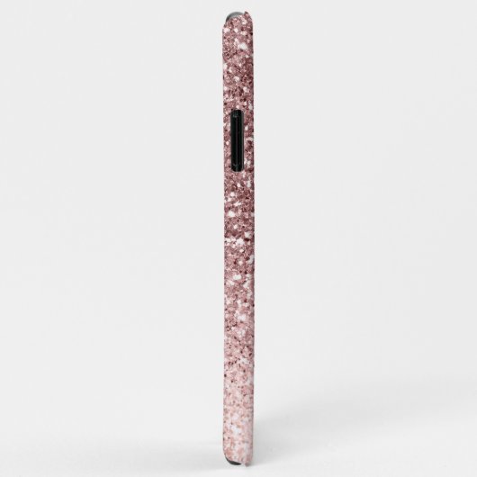 Girly Roos Gold Glitter Blush Monogram Case-Mate iPhone Case (Achterkant/rechts)