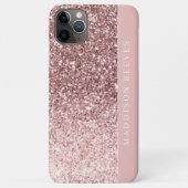 Girly Roos Gold Glitter Blush Monogram Case-Mate iPhone Case (Achterkant)