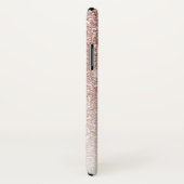 Girly Roos Gold Glitter Blush Monogram Naam Case-Mate iPhone Case (Achterkant / rechts)