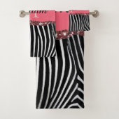 Girly Roos Gold Glitter Drift Blush Pink Leopard Bad Handdoek (Insitu)