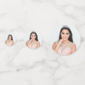 Girly Roos Gold Glitter Drift Monogram Birthday Confetti (Achterkanten)