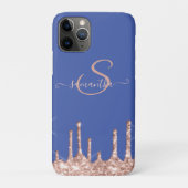 Girly Roos Gold Glitter Drivers, Monogram Case-Mate iPhone Case (Achterkant)