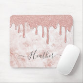 Girly Roos Gold Glitter Druppelt Muismat (Met muis)