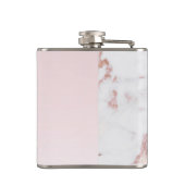 Girly Roos Gold Glitter Marble Monogram Heupfles (Achterkant)